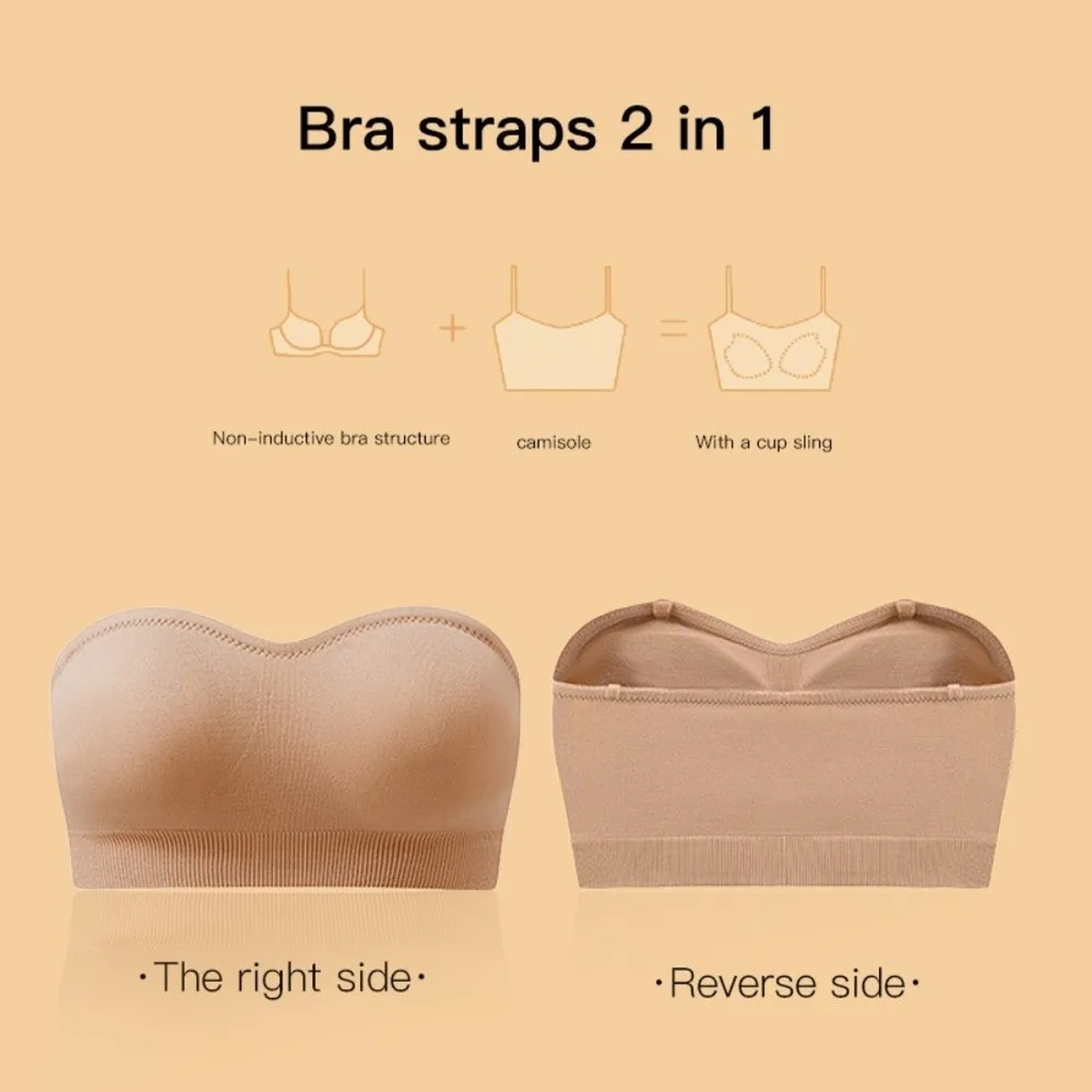 Seamless Strapless Bra with Removable Pads for Dresses
