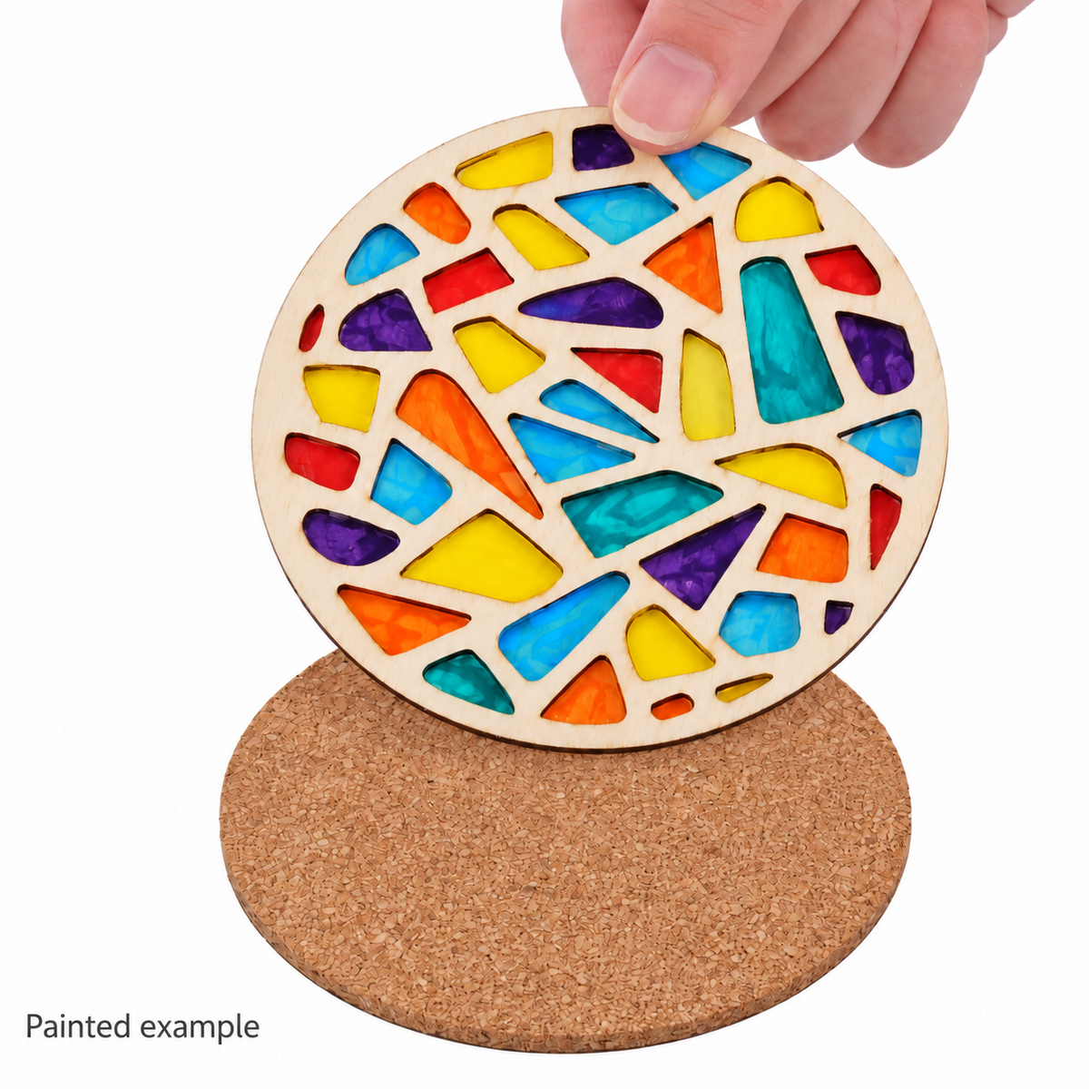 Wooden Coaster Painting Set, 12 Double-Layer Craft Blanks