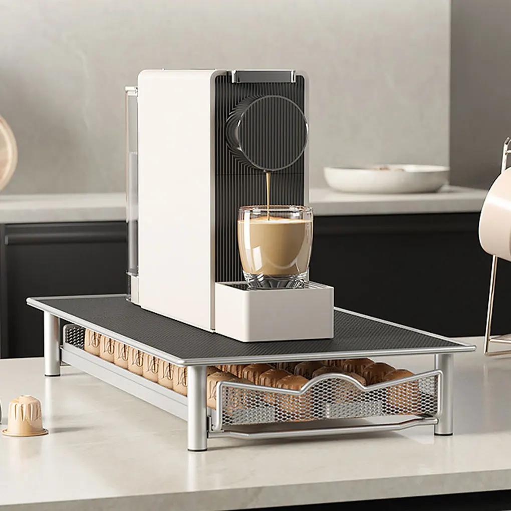 Pull-Out Coffee Capsule Drawer Rack for Organized Kitchen Storage