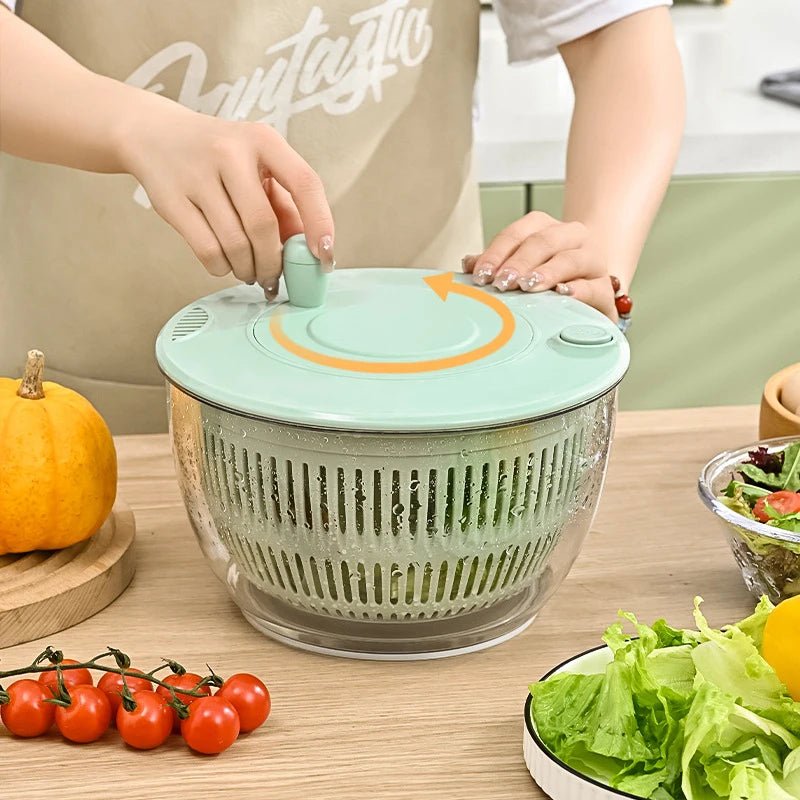 7-Piece Salad Spinner Set – 5L Bowl with 6 Slicer Blades