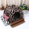 Strawberry Pet Cave Bed Cozy Covered Hideaway for Cats & Dogs