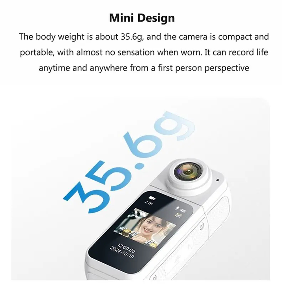 Rotating Mini Thumb Camera with Display and Magnetic Mount