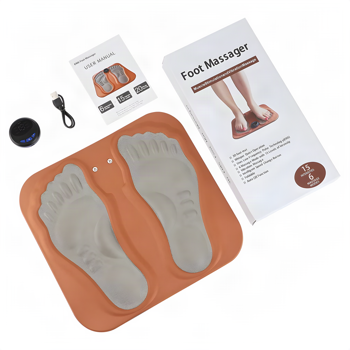 EMS Foot Massage Mat with Six Modes and 15 Intensity Levels