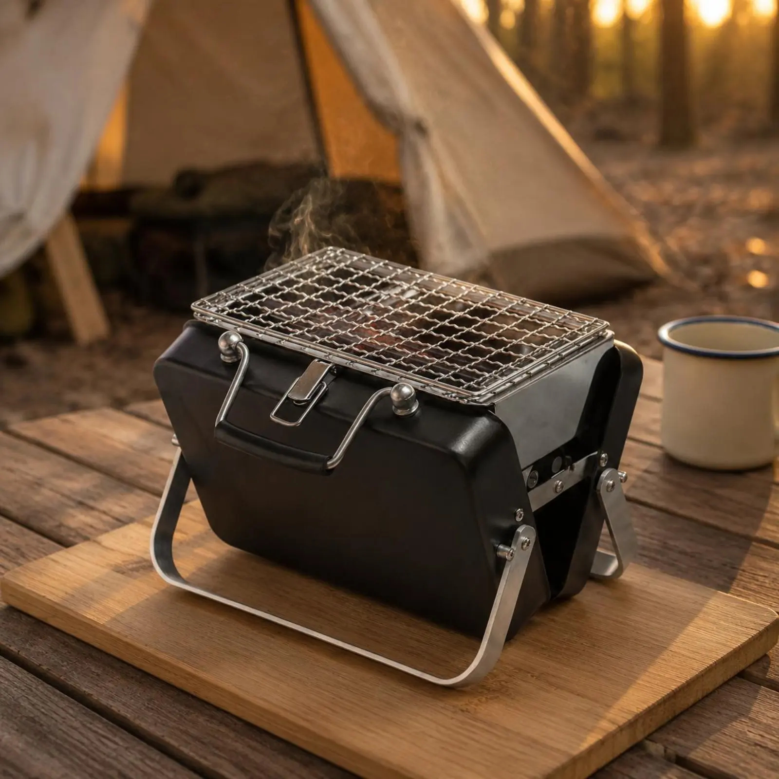 2-in-1 Bag Converts to BBQ Grill – Portable Outdoor Charcoal
