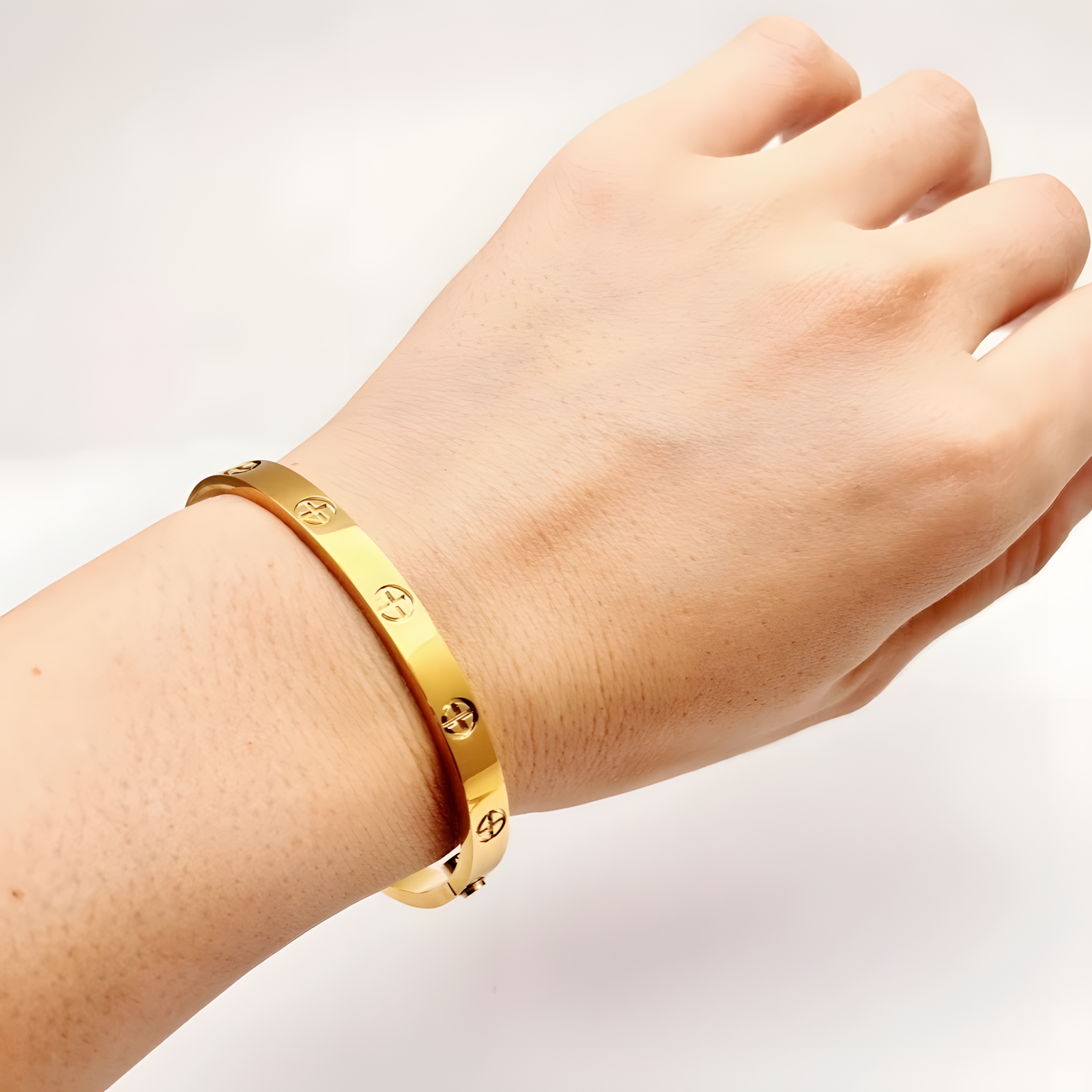 Titanium Steel Cuff Bracelet – Silver, Rose Gold & Gold 16–21cm