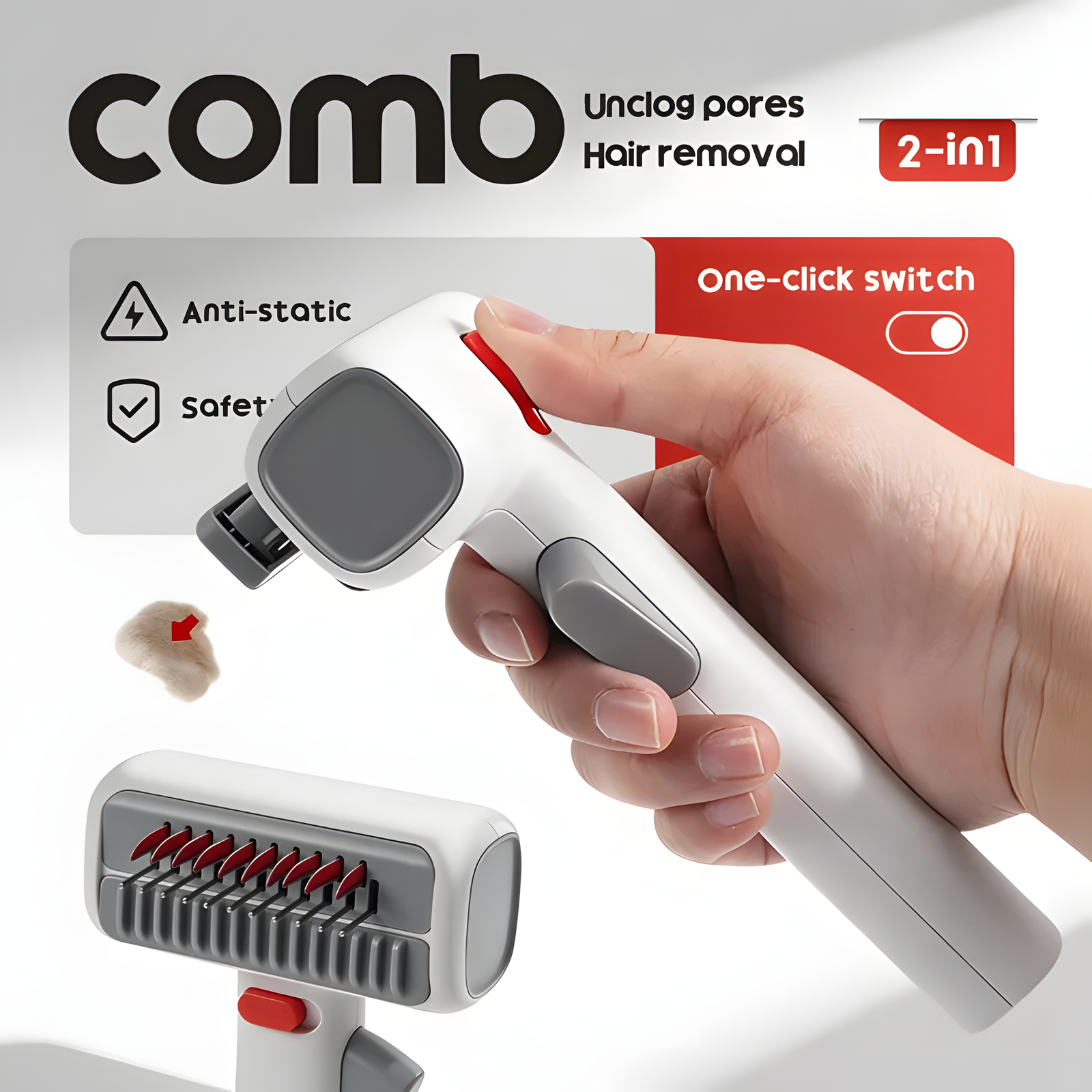 Two-in-One Pet Grooming Comb for Dogs & Cats Detangler