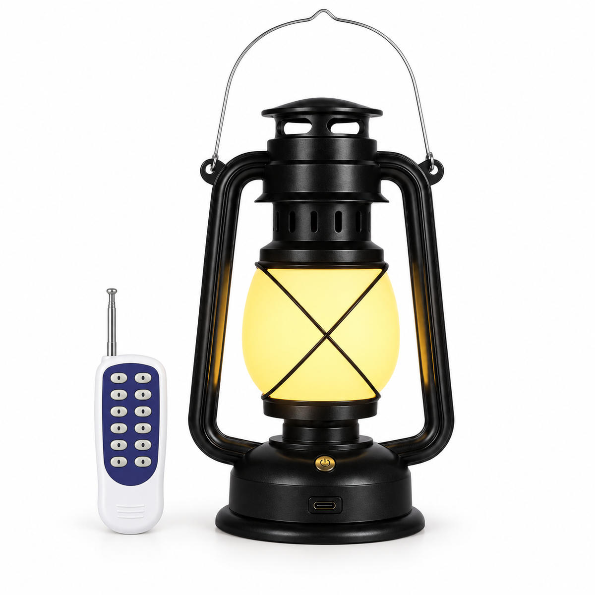 Remote-Control Decorative Lantern Pair with USB-C Charging