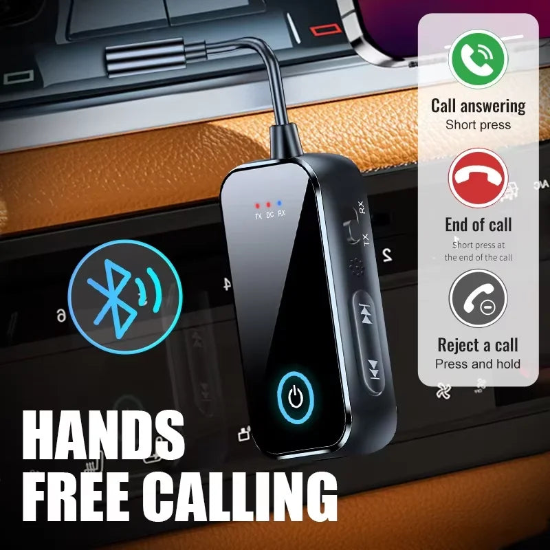 Bluetooth 6.0 AUX Transmitter Receiver Adapter for TV Car Headphones
