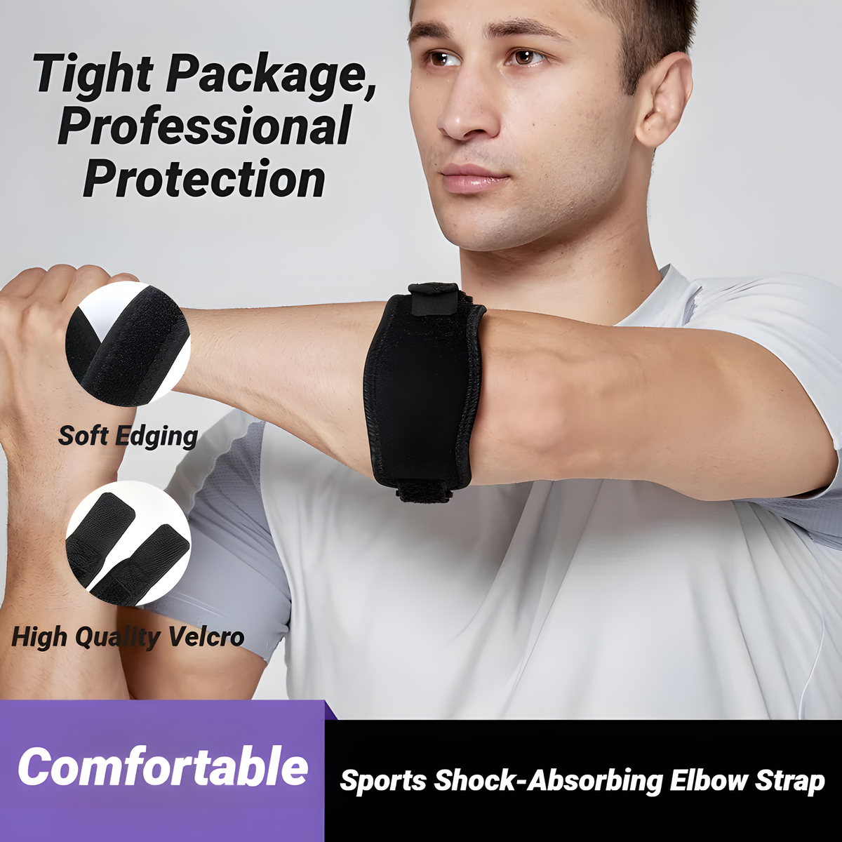 Adjustable Sports Elbow Support Strap with Cushioned Pad
