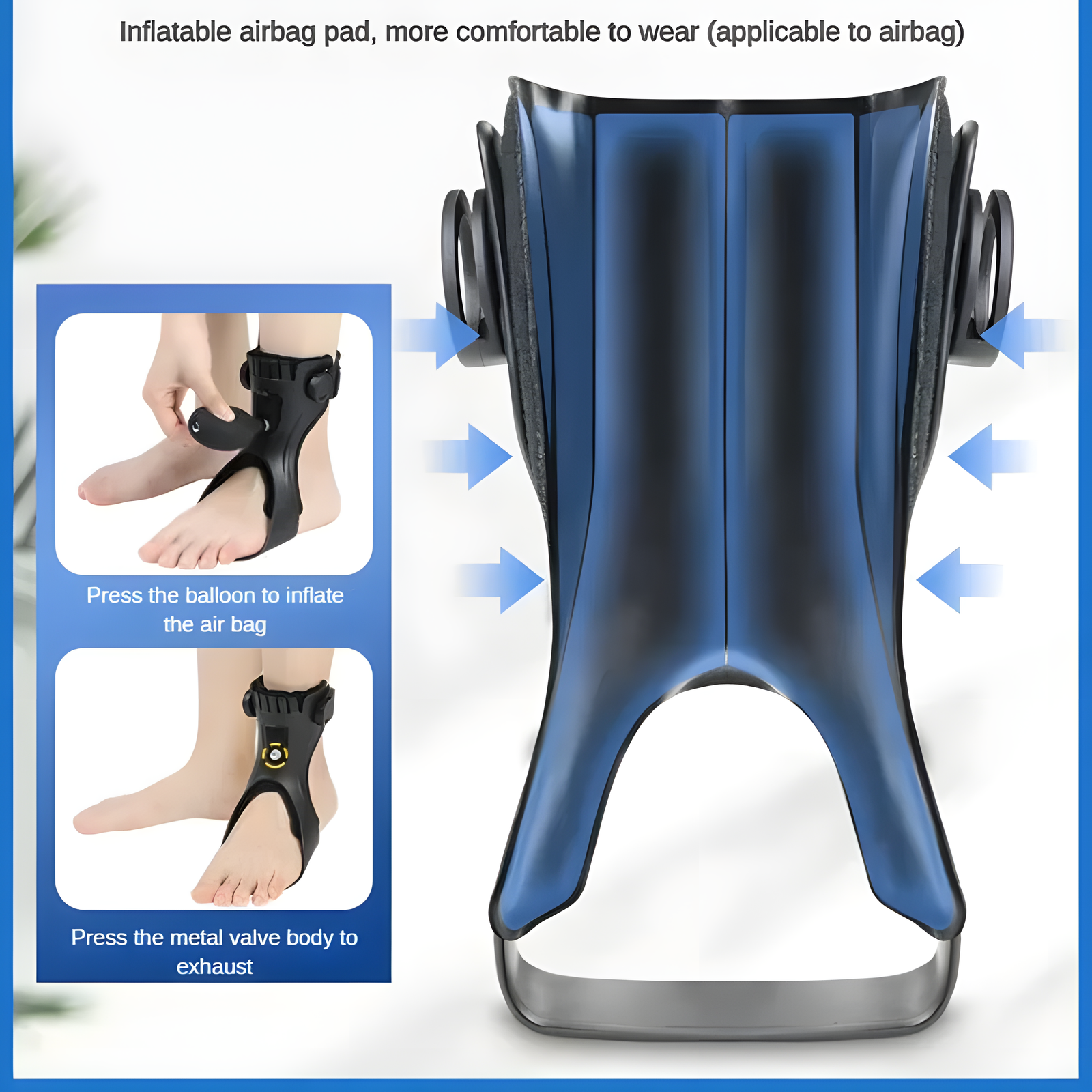 Inflatable Ankle Brace with Air Cushion Support S-XL