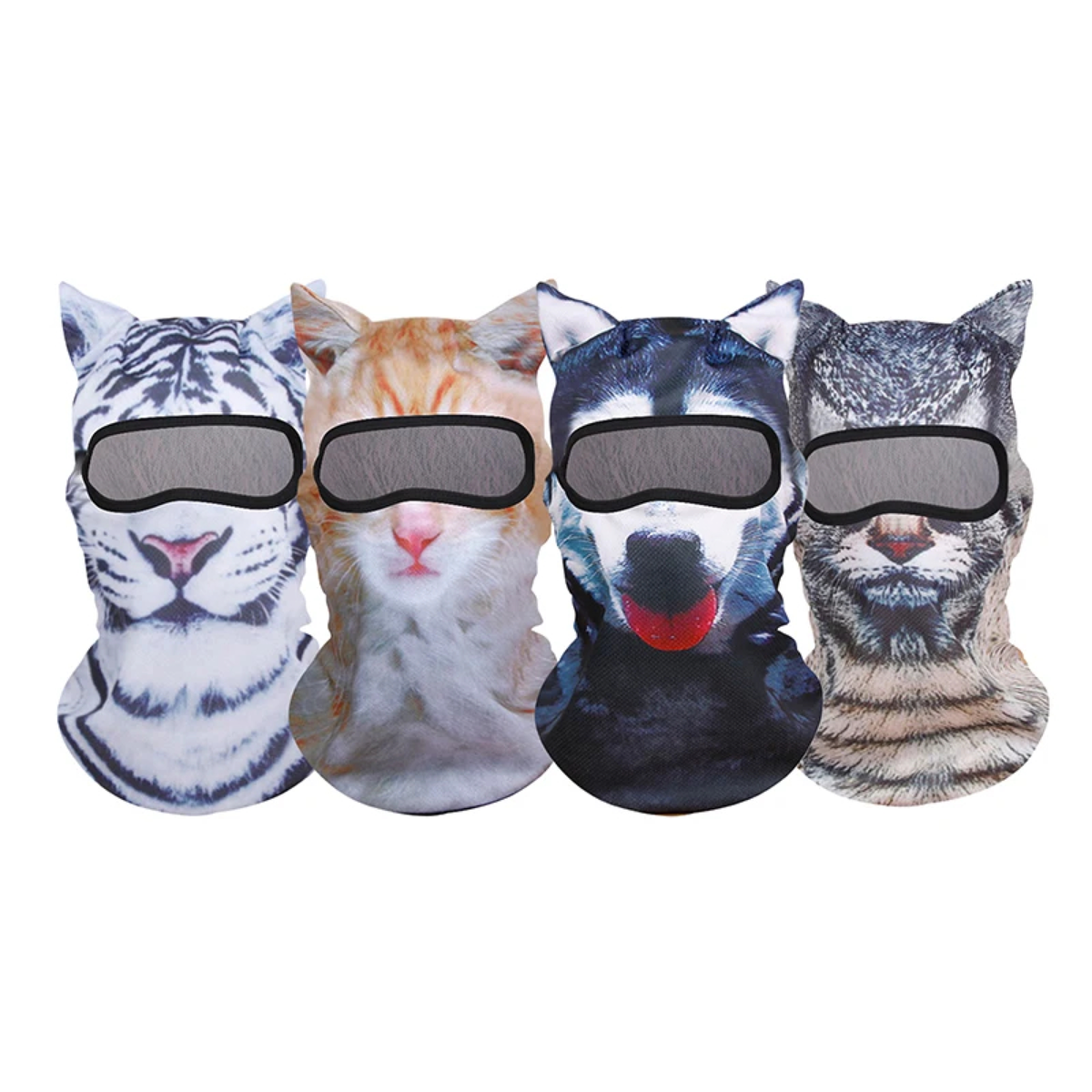 3D Animal Face Balaclava with Mesh Eye Panel and Ears