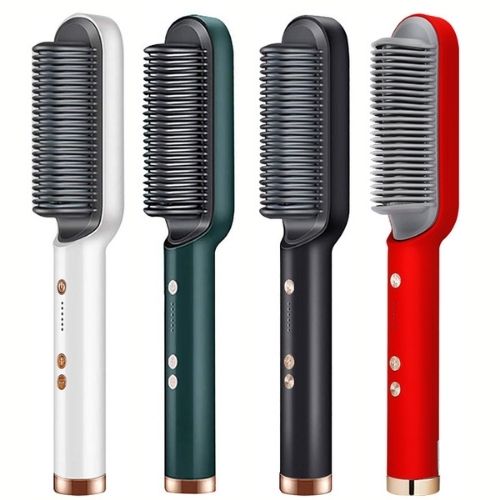 Hair Straightening Brush - Ionic PTC Heating Anti-Scald Technology