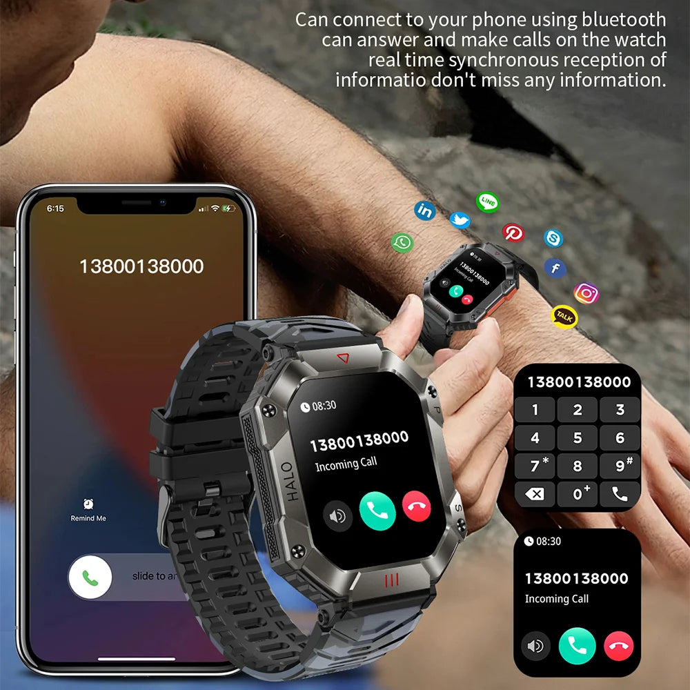 Extrem robuste Militär-Smartwatch (Outdoor-Abenteuer &amp; Gesundheitsüberwachung)