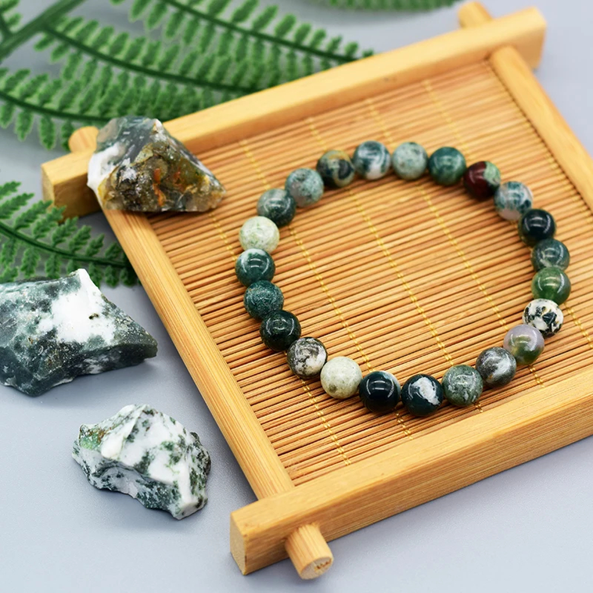 Stone-Look Bead Stretch Bracelet