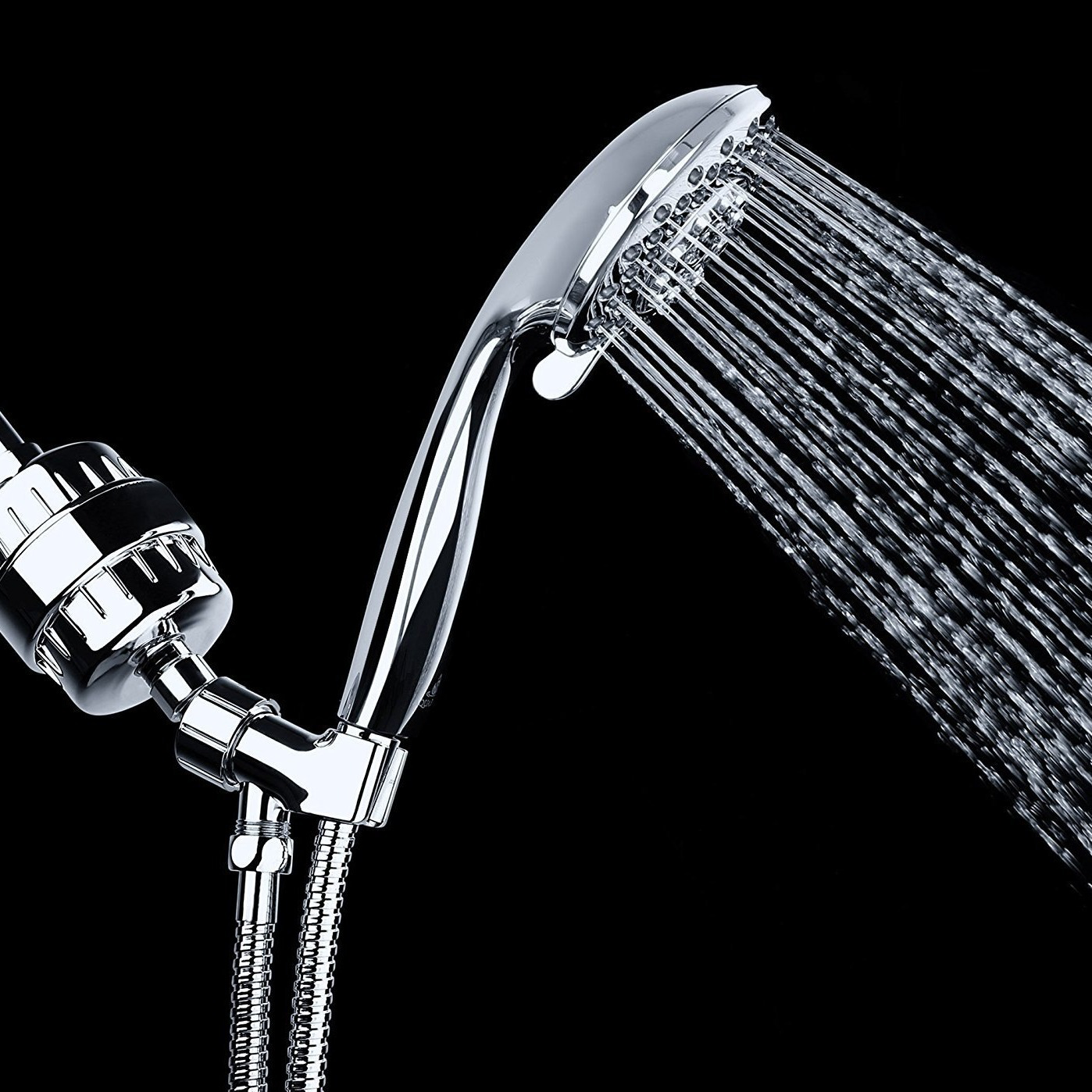 20-Layer Shower Filter with Replaceable Cartridge Chrome