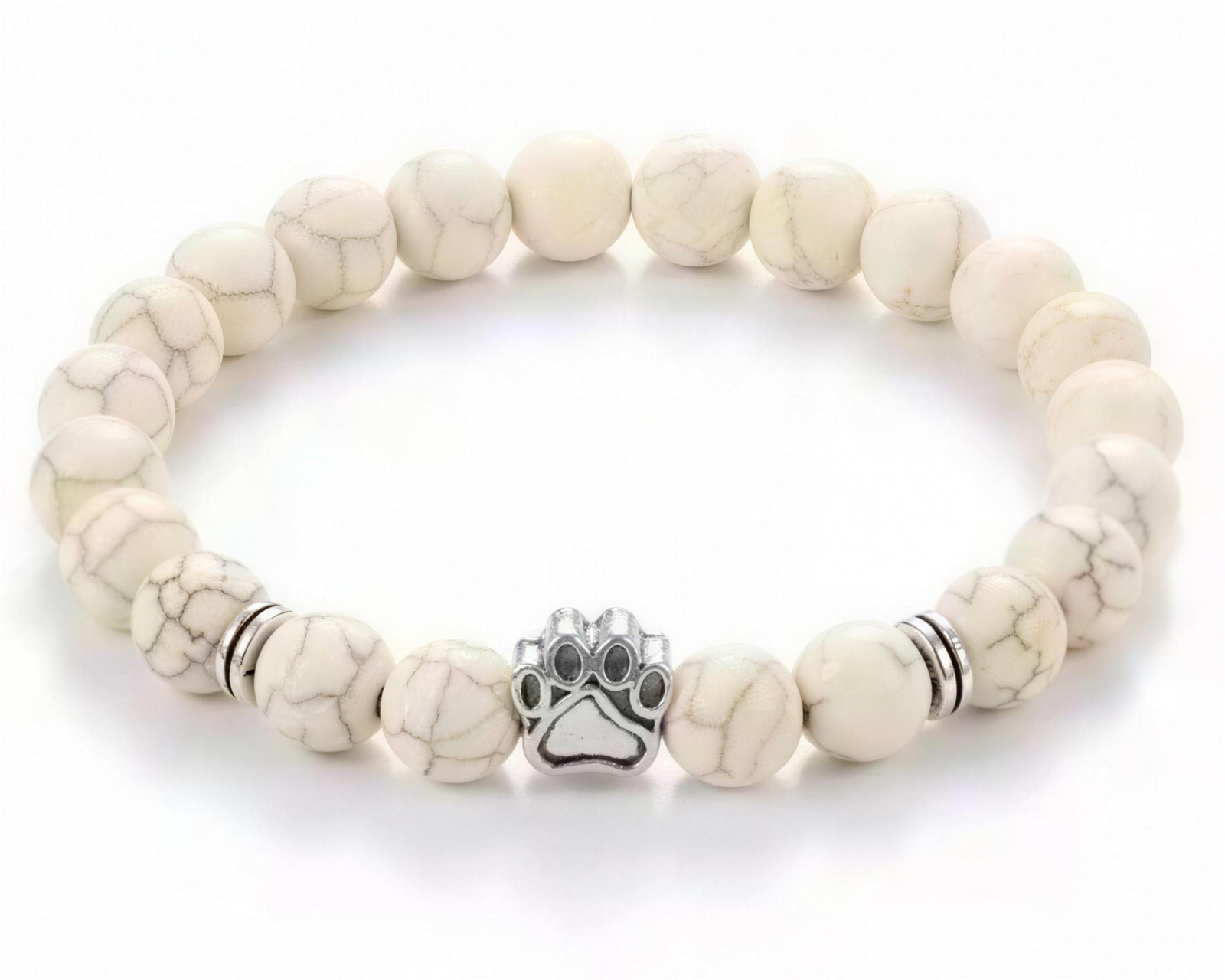 Dog Paw Bead Bracelet Natural Stone 8mm 35 Stone Options