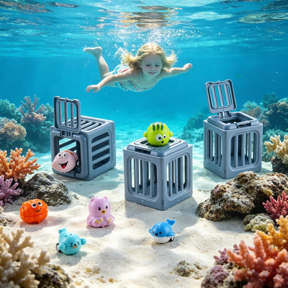 Underwater Rescue Toy Set Ocean Animal Dive Toys for Kids