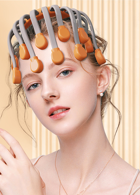 Octopus Head Massager 20 Claws Vibration Heat 5 Modes USB-C
