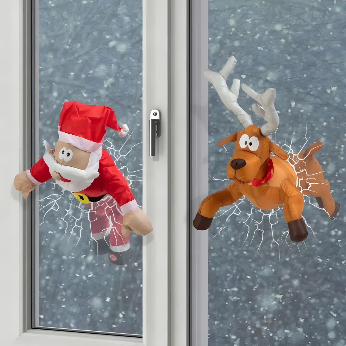 Santa or Reindeer Hanging Window Decoration