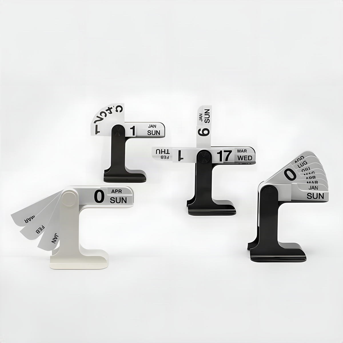 Manual Flip Desk Calendar with Month and Weekday Display