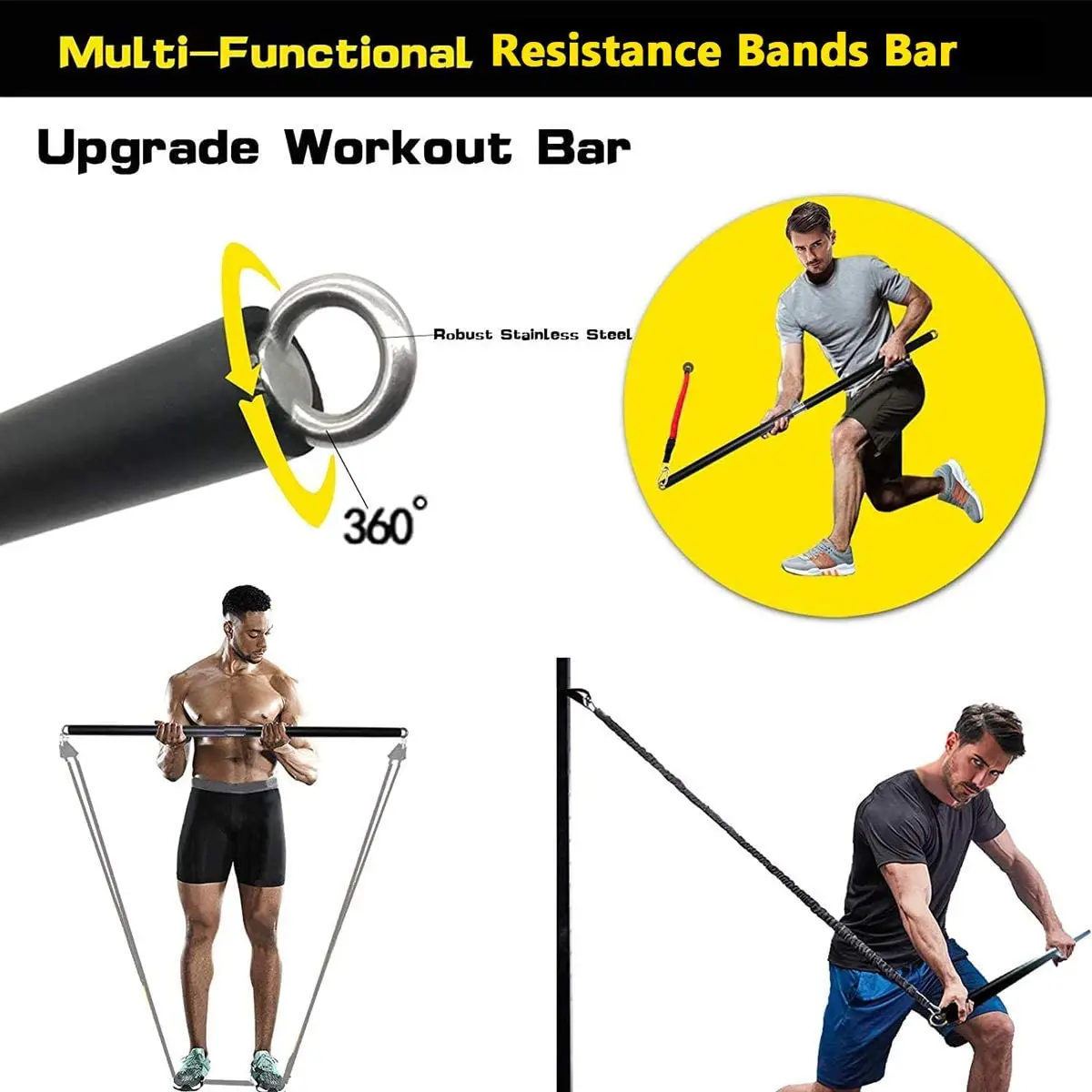 Resistance Tube Band Set for Home Strength Training Workouts
