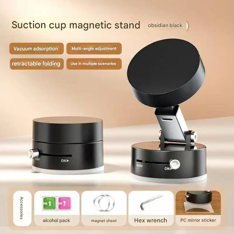 Foldable Magnetic Phone Holder – 360° Vacuum Suction Mount