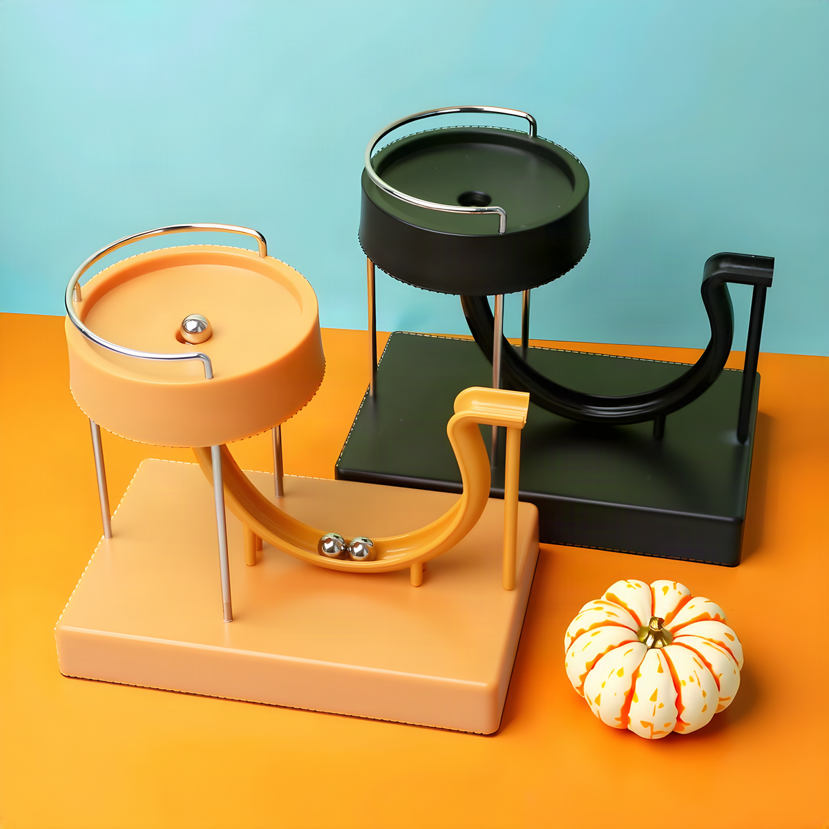 Motorized Marble Track Desk Toy, Looping ABS Ball Display
