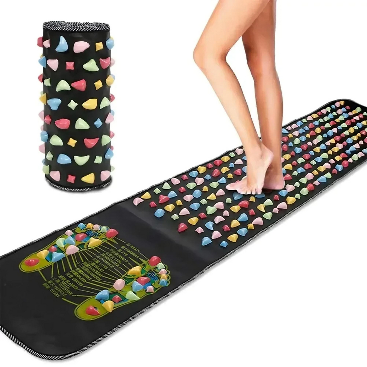Acupressure Foot Massage Mat with Non-Slip Base for Home and Office