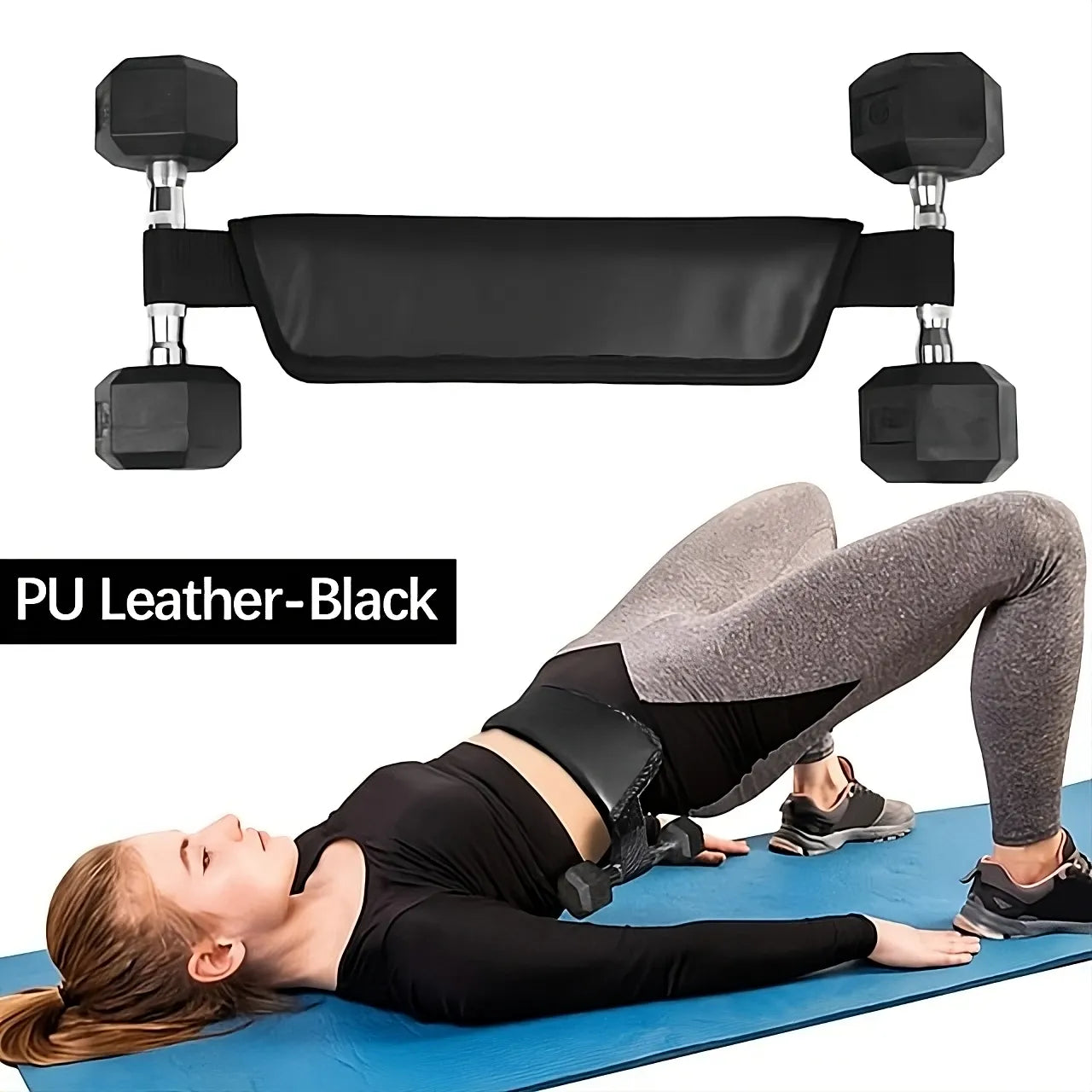 Portable & Padded Hip Thrust Belt (Adjustable Glute Bridge Pad for Glute Isolation)