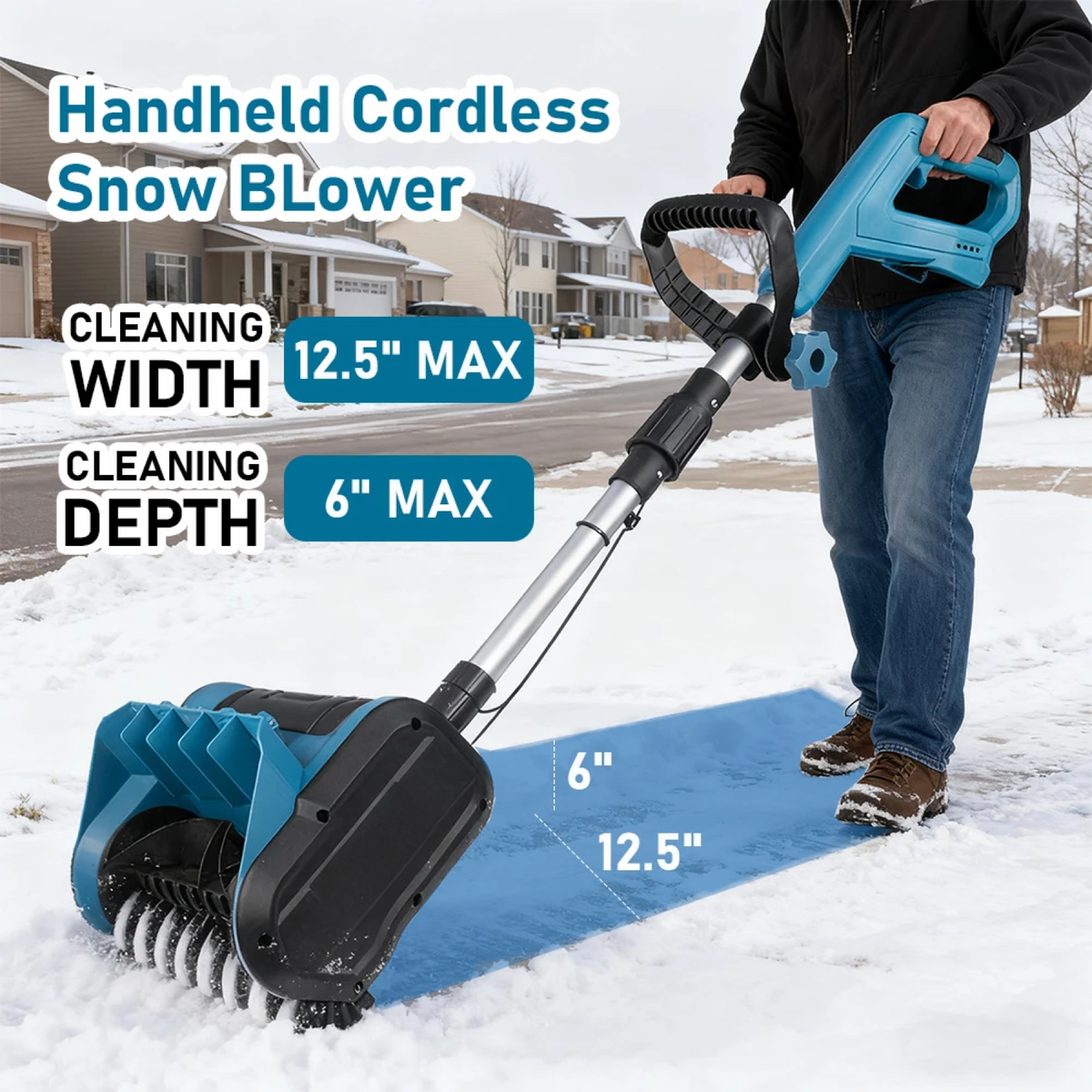 Cordless Electric Snow Shovel with Adjustable Shaft, Tool Only