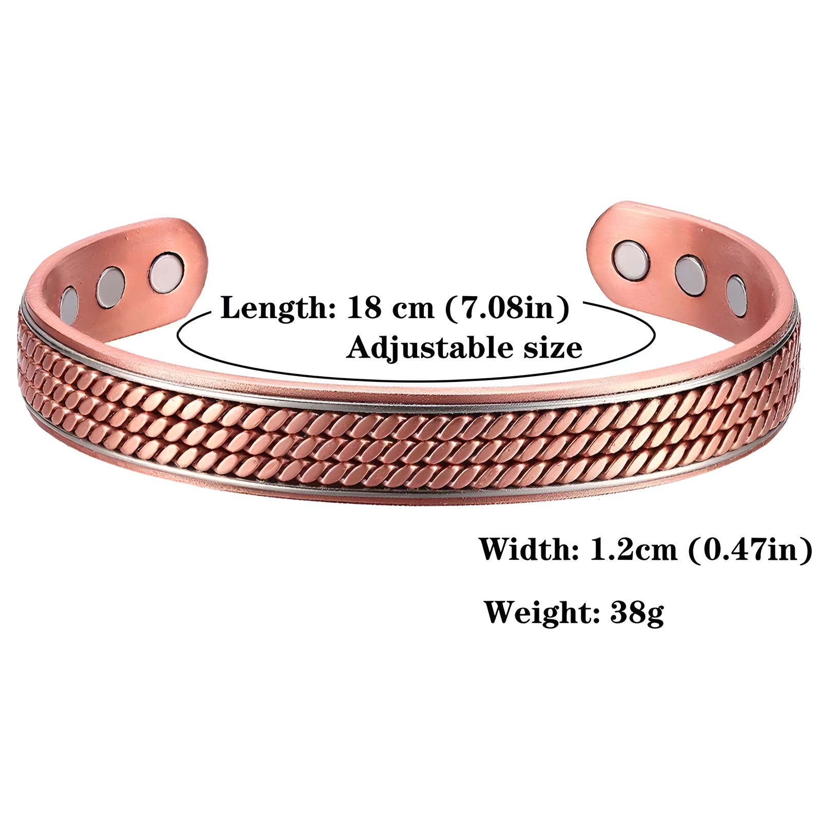 Adjustable Copper Ring & Bracelet Set Fashion Jewelry CR CB