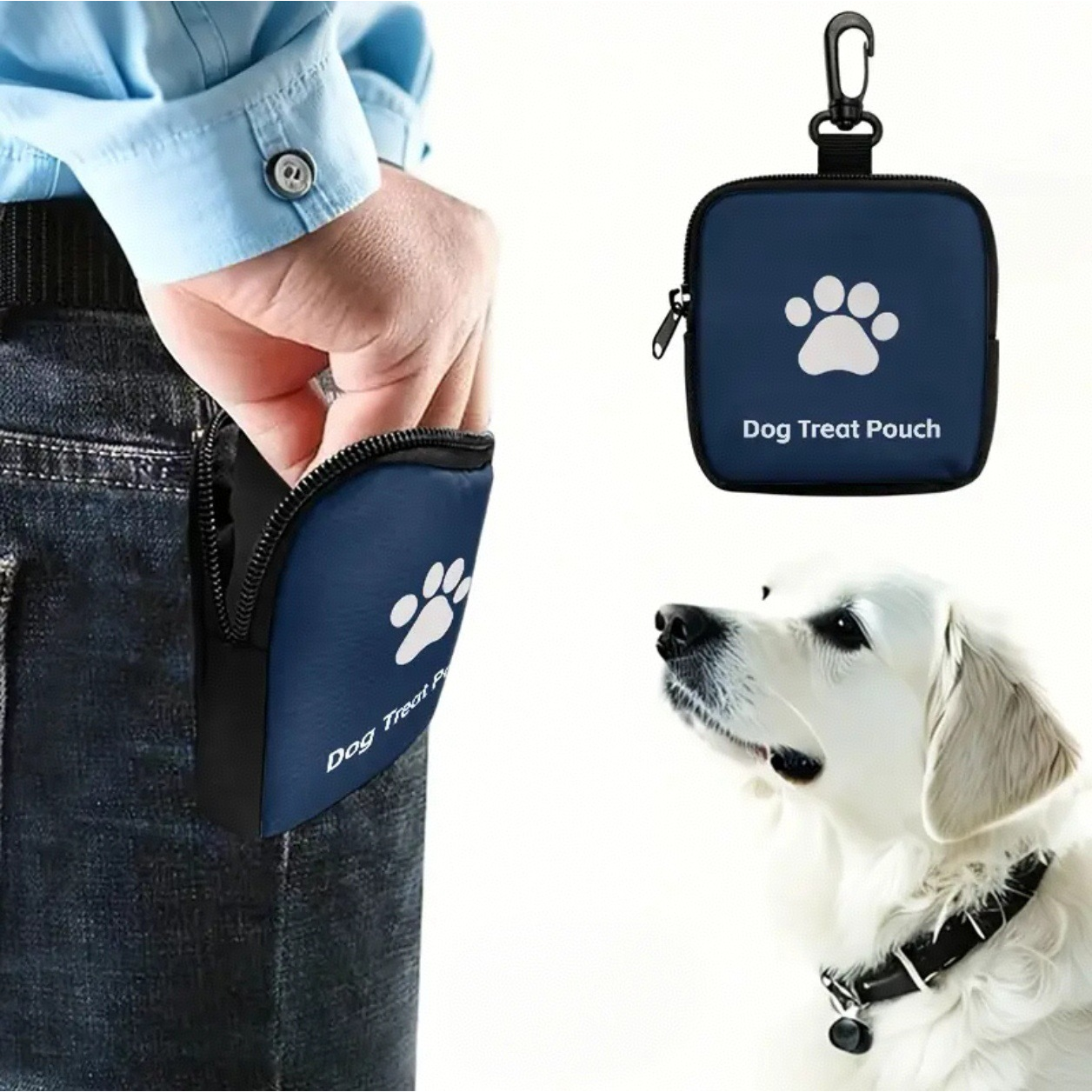 Dog Treat Pouch Training Bag Waist Clip Red Black Blue Purple