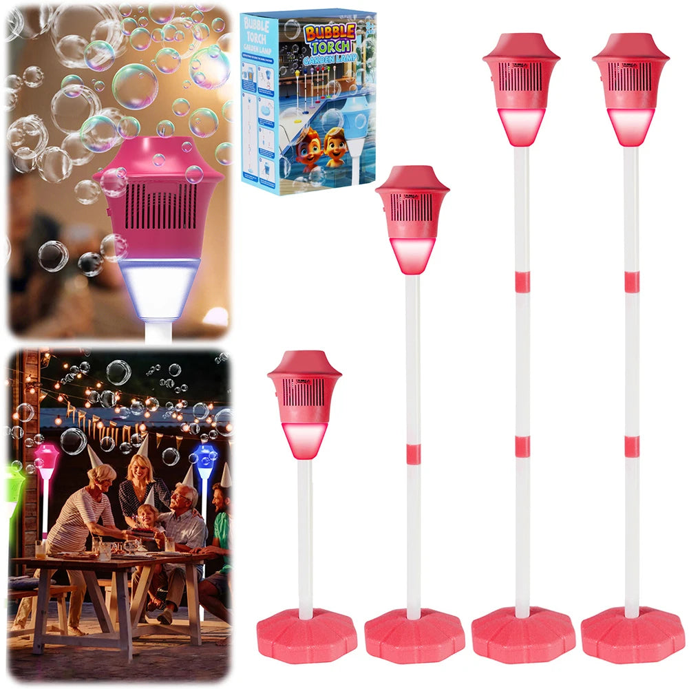 Standing Bubble Machine with LED Lights & Music for Kids