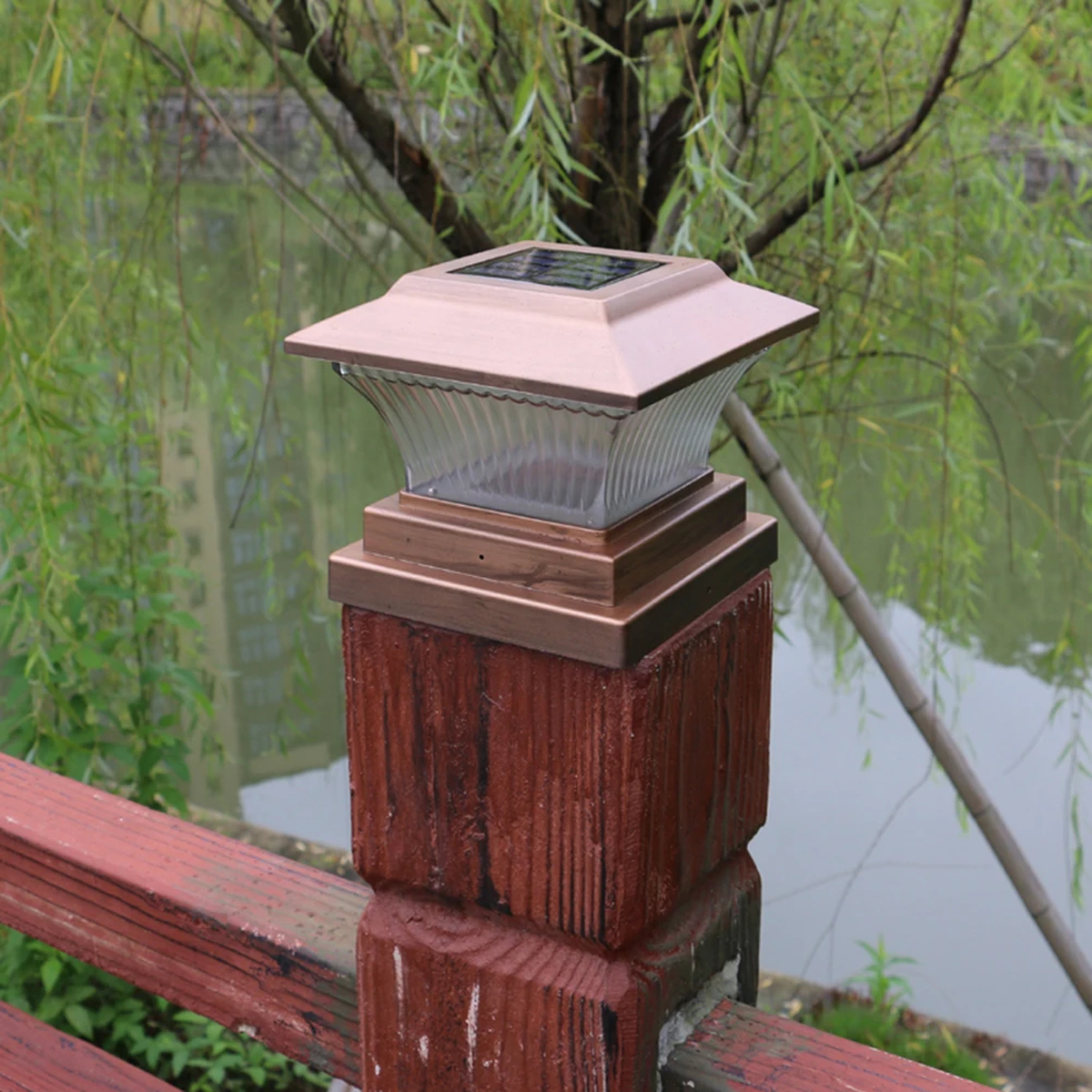 Bronze Solar Post-Cap Light, Warm and White Garden Lighting