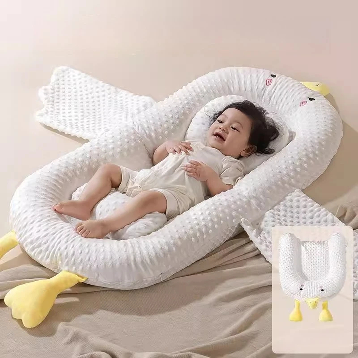 Portable Padded Baby Lounger Nest with Carry Handles and Bumper
