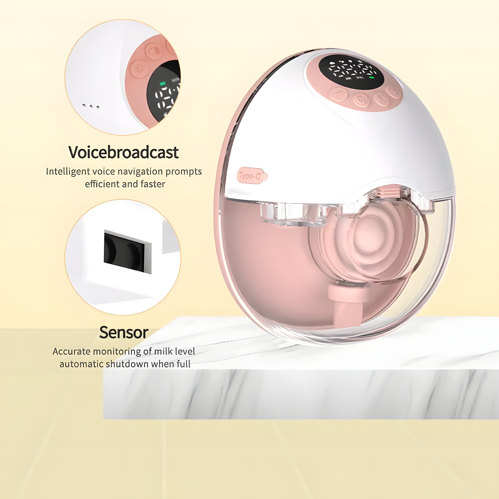 Hands-Free Wearable Electric Breast Pump 4-Mode 48-Gear