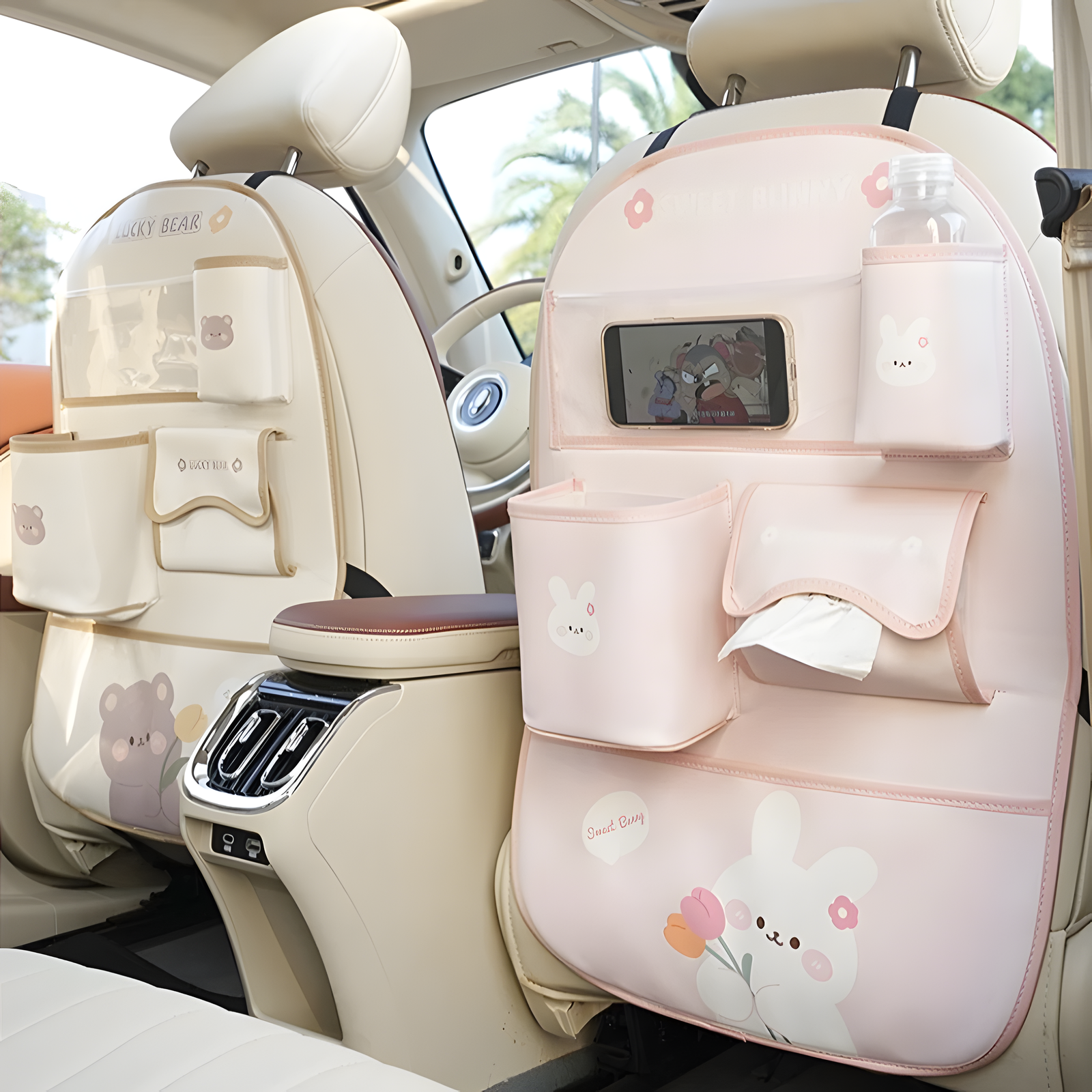Cartoon Car Seat Back Organizer with Tablet Pocket