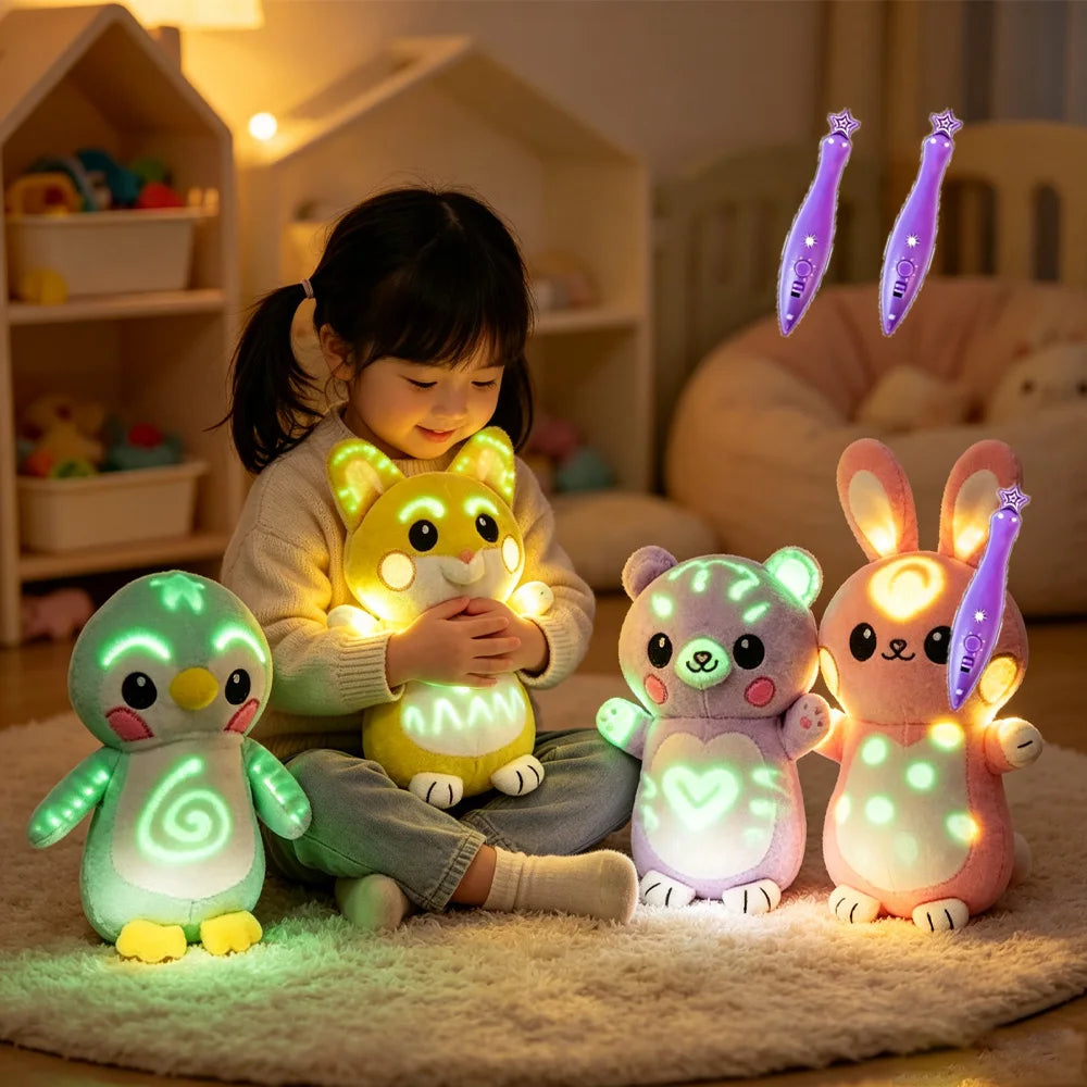 Glow Drawing Plush Toy with Light Pen for Kids 15-18cm