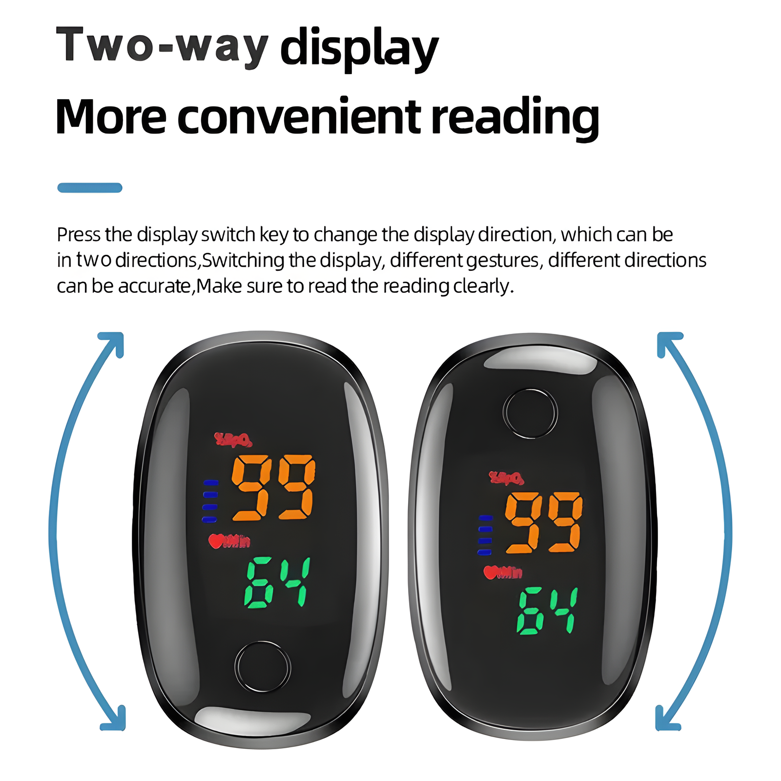 Fingertip Pulse Oximeter SpO2 Heart Rate Monitor LED TFT