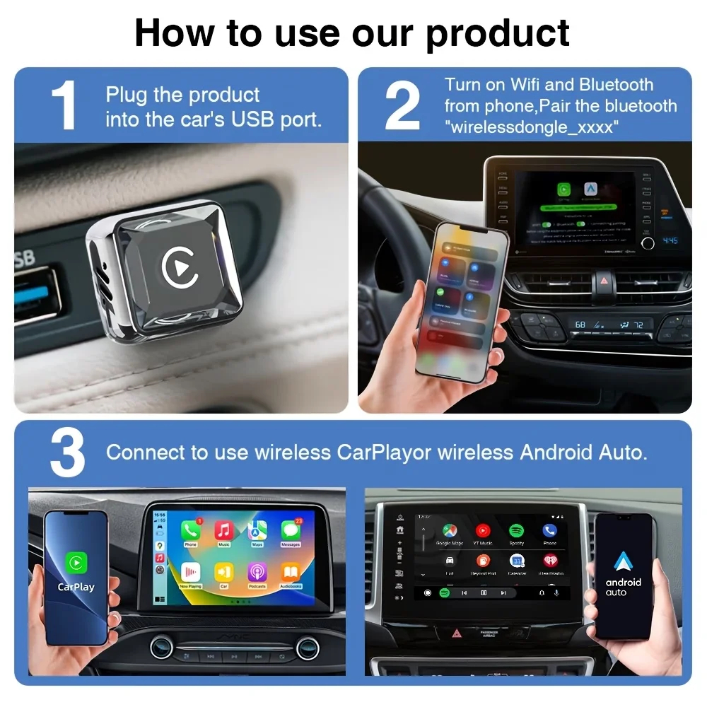Wireless Car Adapter CP88-M – Wired to Wireless Converter
