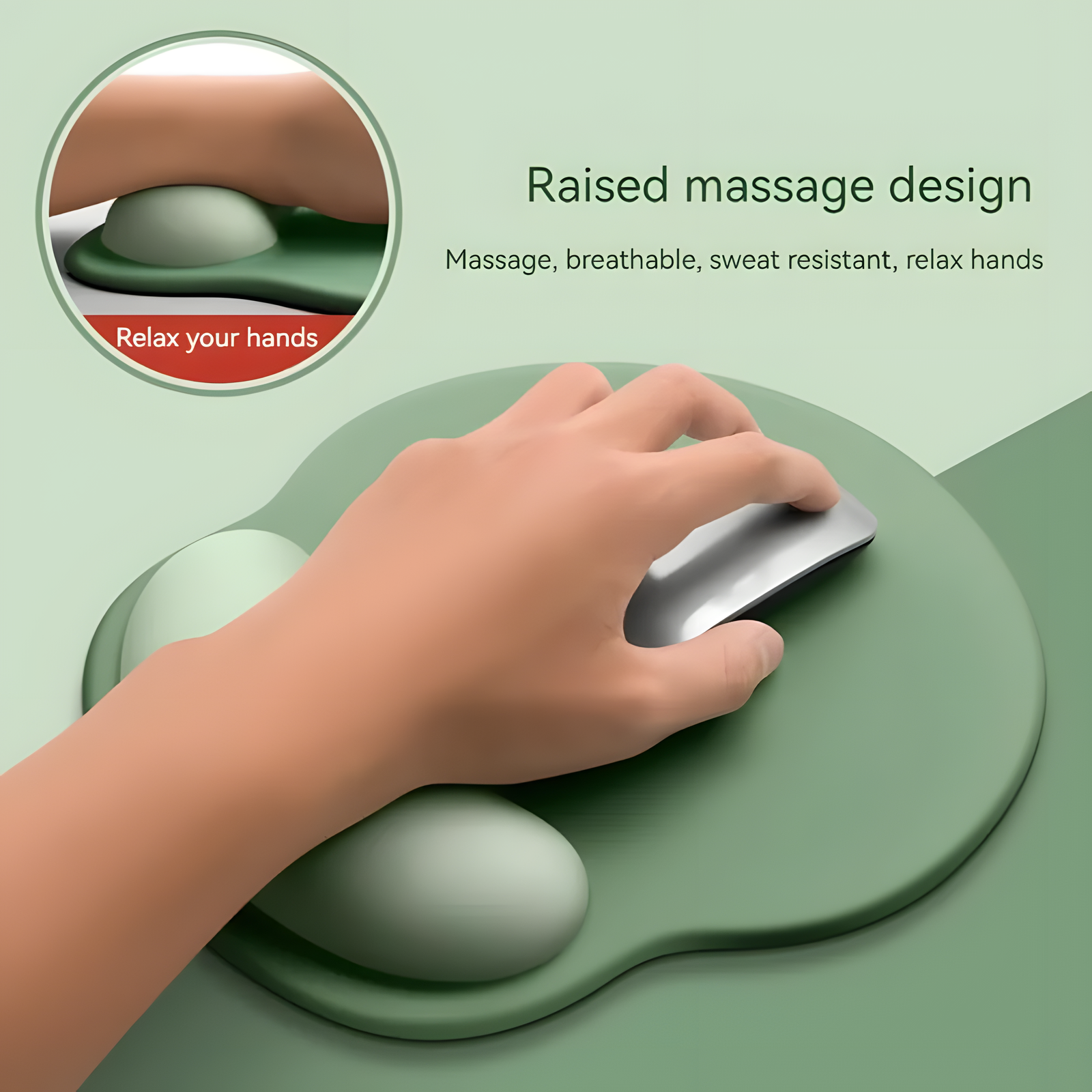 Gradient Mouse Pad with Wrist Rest Ergonomic Desk Mat