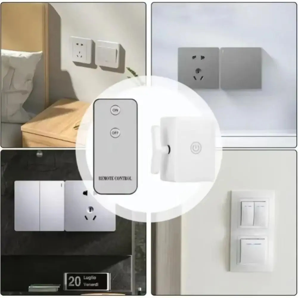 Wireless Light Switch Actuator with RF Remote No Wiring