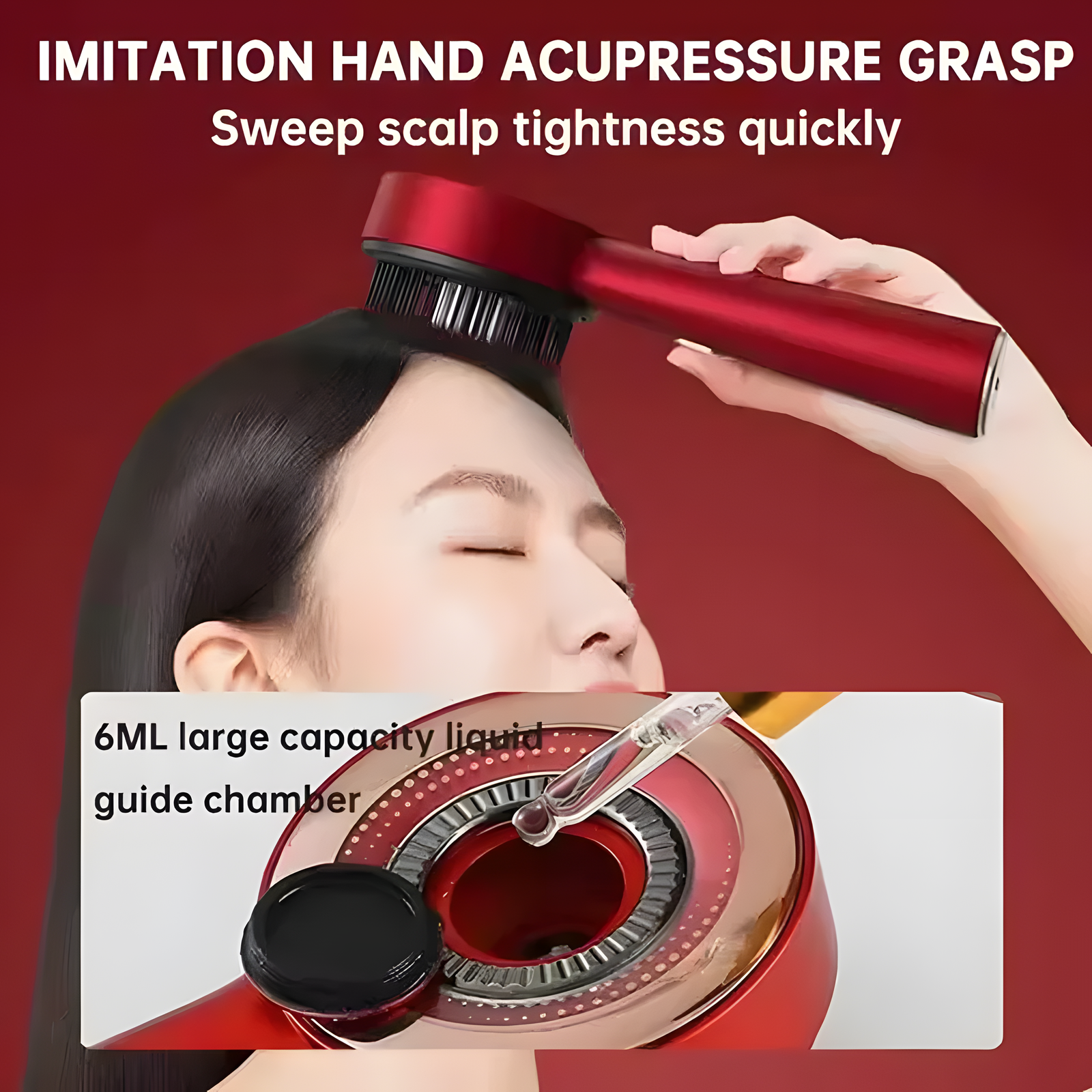 Red Light Scalp Massage Comb – USB Rechargeable with Liquid Chamber