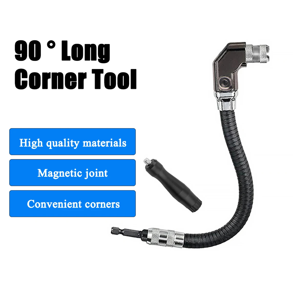 12-Inch Flexible Right-Angle Drill Attachment with Handle