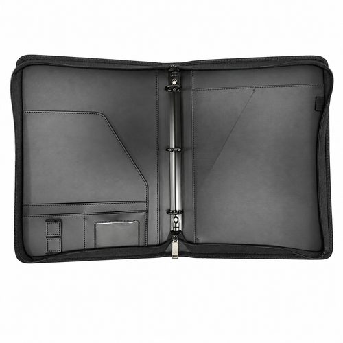 A4 Three-Ring Zippered Document Binder with Organizer Pockets