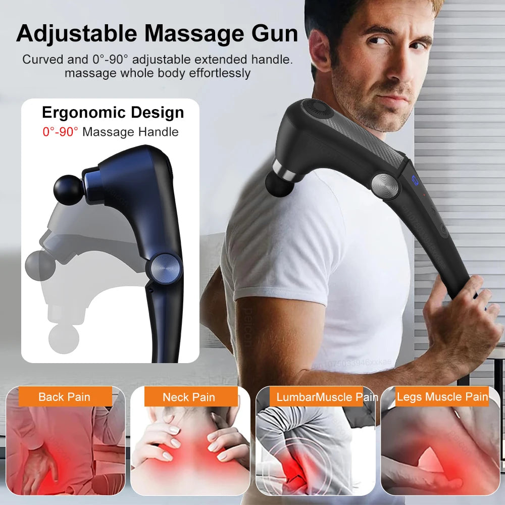 Fascia Massage Gun with Extension Handle - 9-Speed Deep Tissue Relief