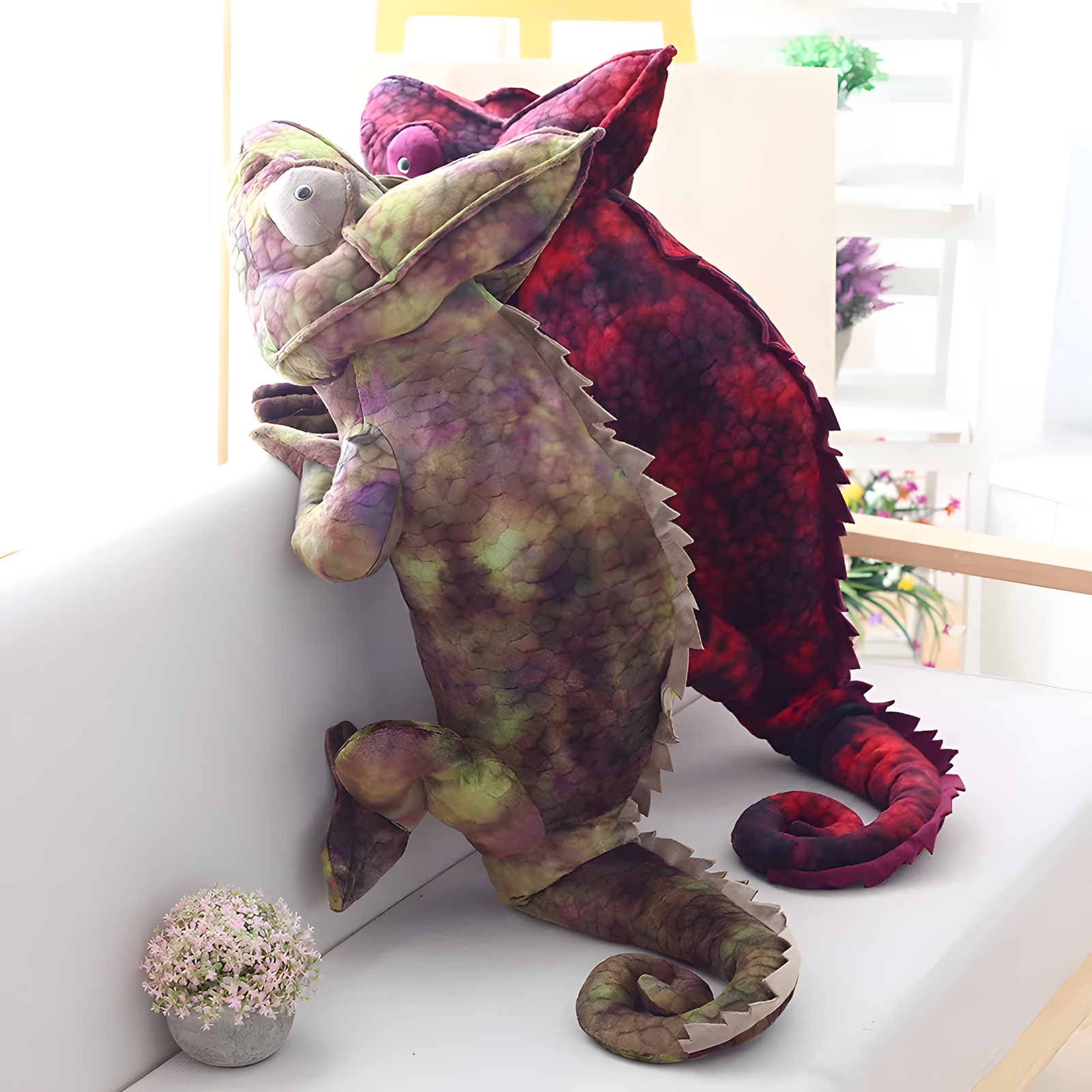Realistic Chameleon Plush Toy 70cm & 1m Reptile Stuffed Animal