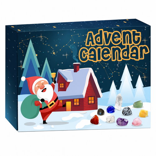 24-Day Christmas Advent Calendar with Resin Decorative Stones