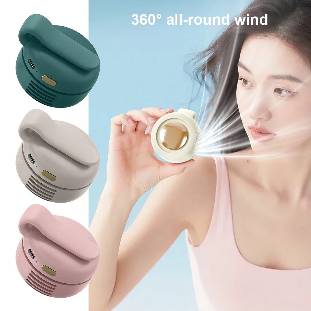 Mini Bladeless Clip-On Fan USB Rechargeable 3-Speed