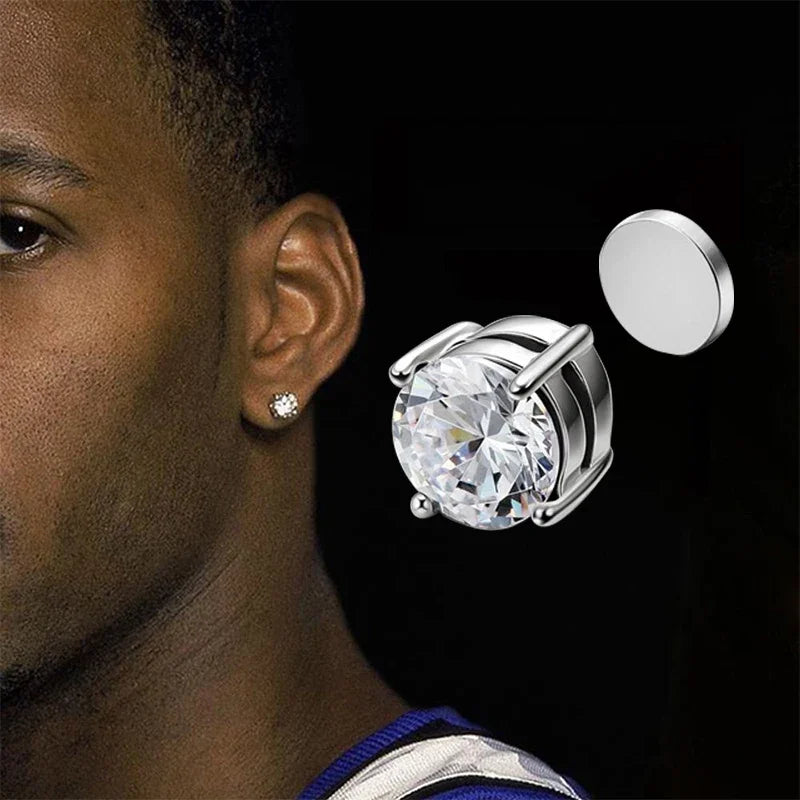 Magnetic Clip-On Zircon Stud Earrings – No Piercing Required